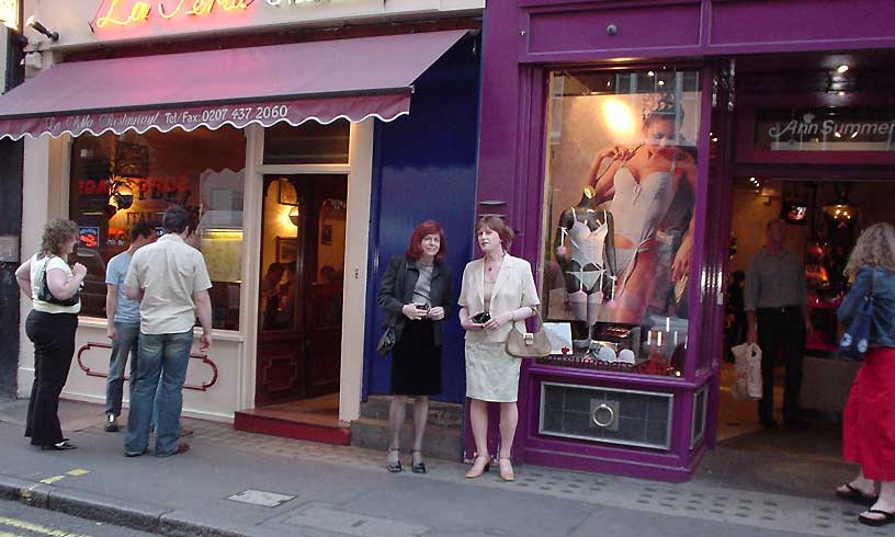 Diana & Joy outside La Perla in Soho.